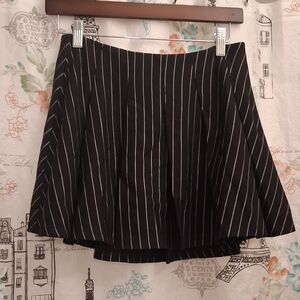 Black and White Striped Women's Skirt